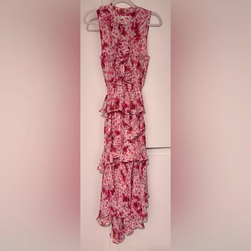 Misa Los Angeles Ilona Tiered Floral Print Dress Size Small